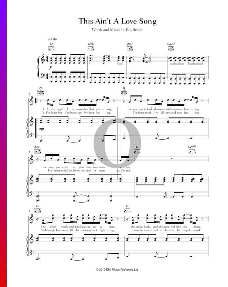 This Ain't A Love Song Sheet Music