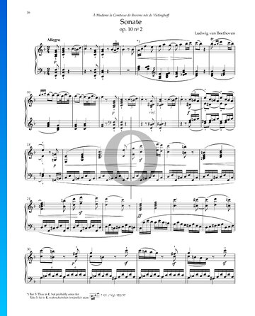 Sonata n.º 6 en fa mayor, Op. 10 n.º 2 Partitura