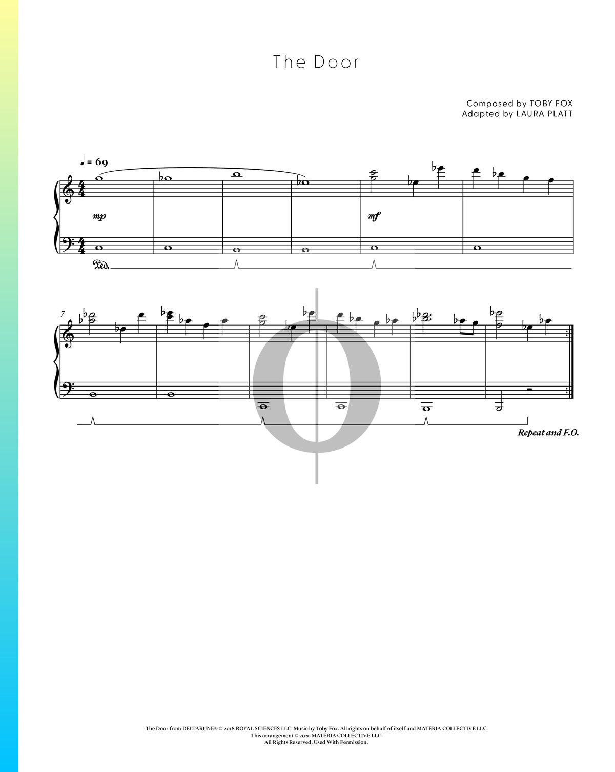 The Door Toby Fox Piano Sheet Music Oktav