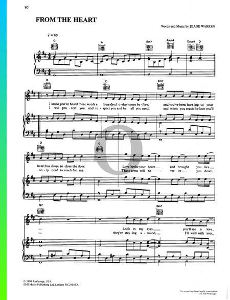 From The Heart Sheet Music