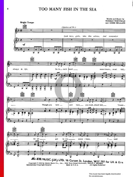 Too Many Fish In The Sea Musik-Noten