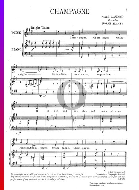 Champagne Musik-Noten