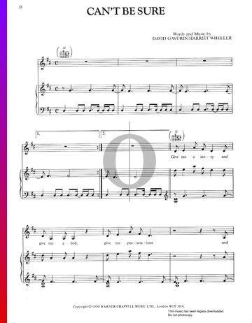 Can't Be Sure Sheet Music