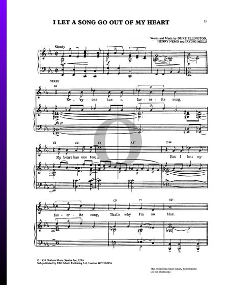 I Let A Song Go Out Of My Heart Musik-Noten