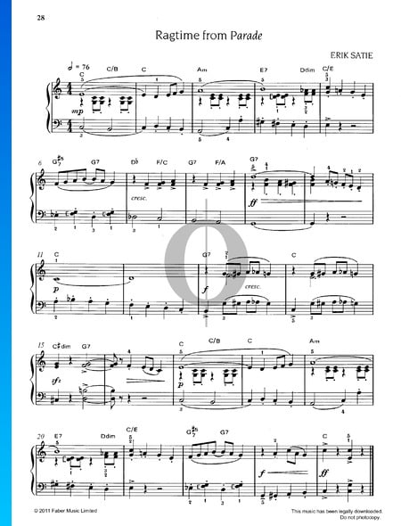 Ragtime (Parade) Musik-Noten