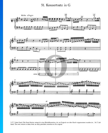 Konzertsatz in G-Dur, Nr. 51 Musik-Noten