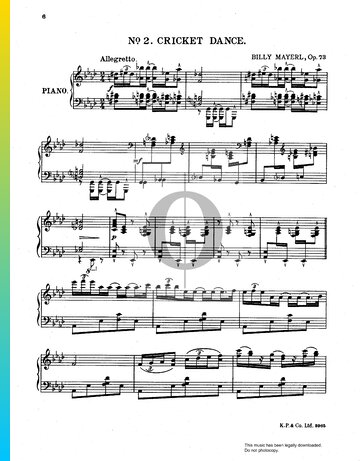 Three Dances In Syncopation, Op. 73: No. 2 Cricket Dance Sheet Music