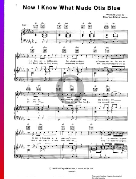 Now I Know What Made Otis Blue Sheet Music