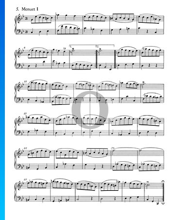 French Suite No. 2 C Minor, BWV 813: 5./6. Menuet I and II Sheet Music