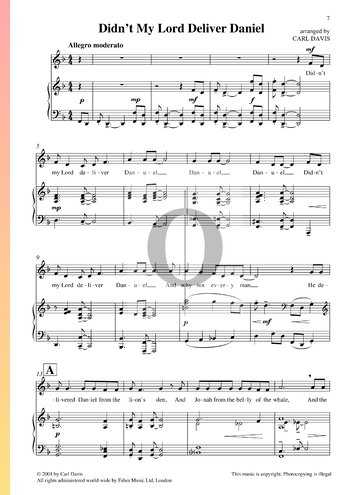 Didn't My Lord Deliver Daniel Sheet Music