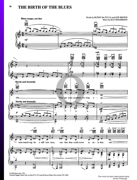 The Birth Of The Blues Partition