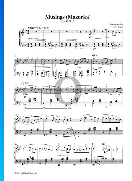Musings (Mazurka), Op.33 Nr.2 Musik-Noten