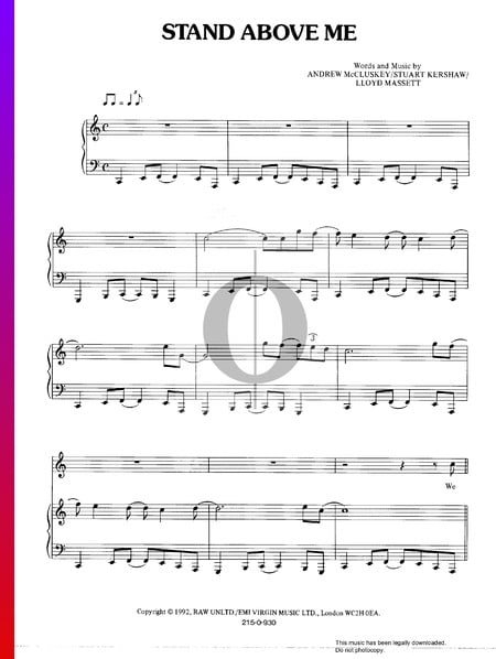 Stand Above Me Sheet Music