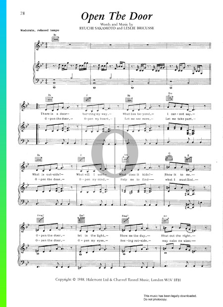 Open The Door Sheet Music
