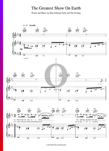 The Greatest Show On Earth Sheet Music