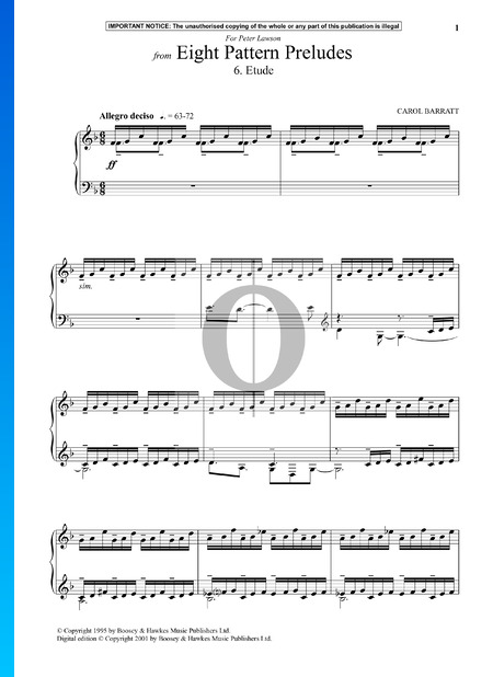 Eight Pattern Preludes: 6. Etude Sheet Music