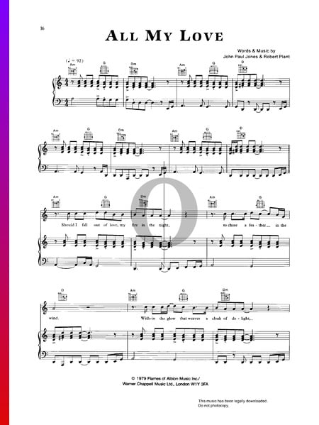 All My Love Musik-Noten