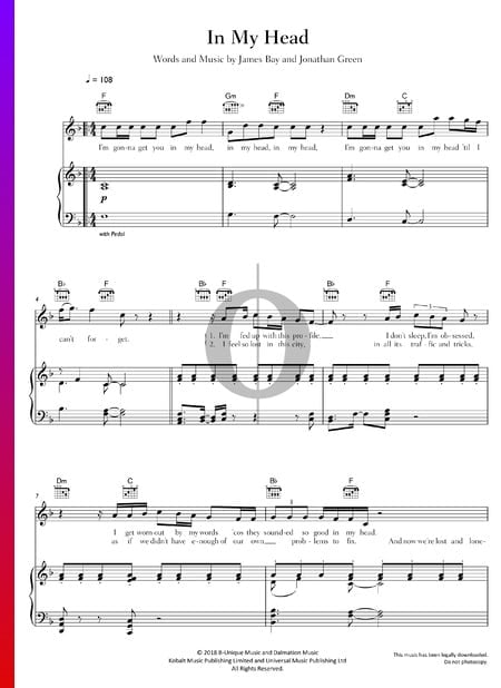 In My Head Partitura