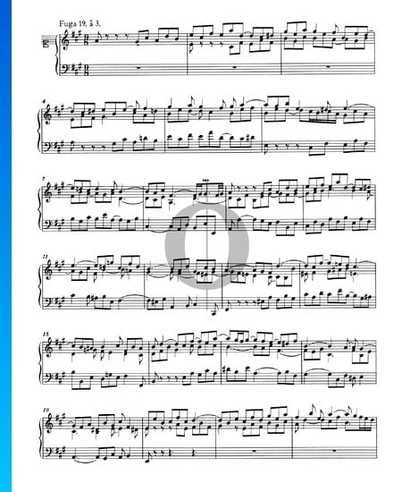 Fugue 19 A Major, BWV 864 Sheet Music