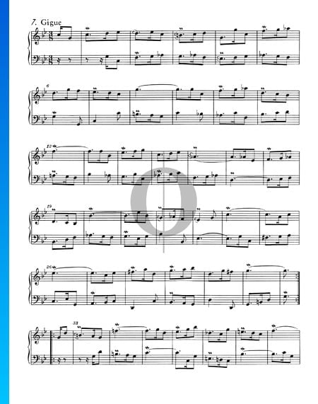Französische Suite Nr. 2 c-Moll, BWV 813: 7. Gigue Musik-Noten