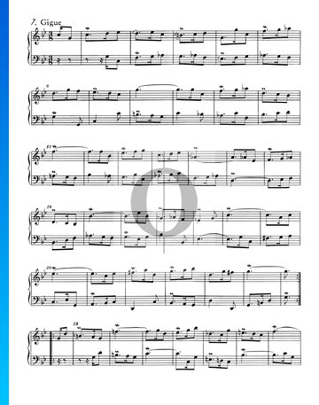 Partition Suite Française No. 2 Do mineur, BWV 813: 7. Gigue