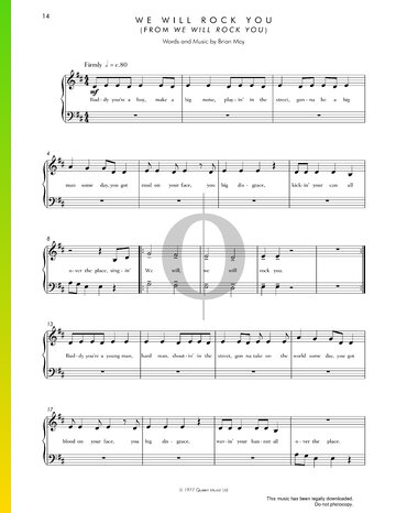 We Will Rock You Sheet Music