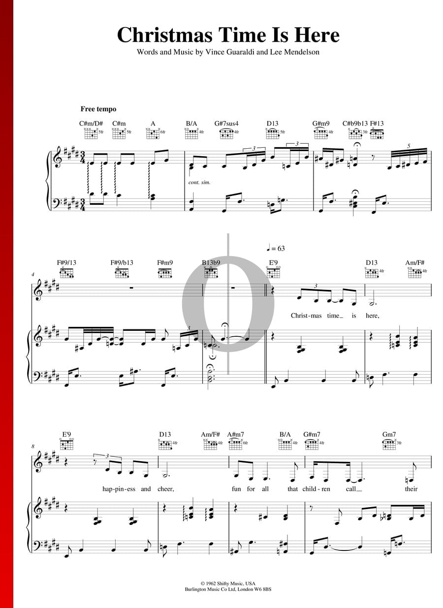 Christmas Time Is Here (Vince Guaraldi) Piano Sheet Music - OKTAV