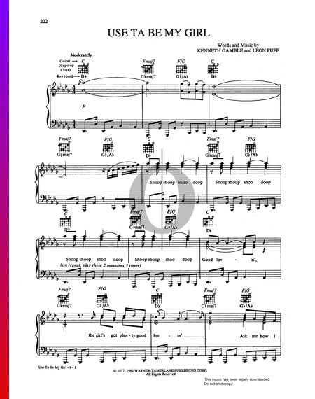 Use Ta Be My Girl Musik-Noten