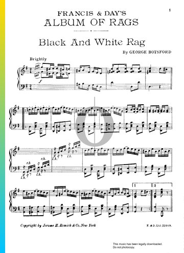 Black And White Rag Musik-Noten