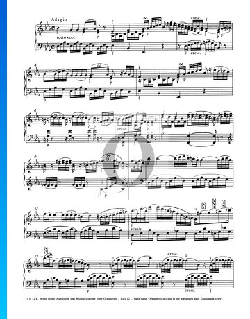 Piano Sonata No. 14 c Minor, KV 457: 2. Adagio bladmuziek