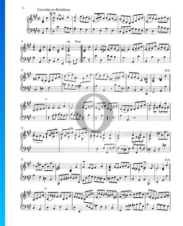 Partition Partita en La Majeur, BWV 1006: 3. Gavotte en Rondeau