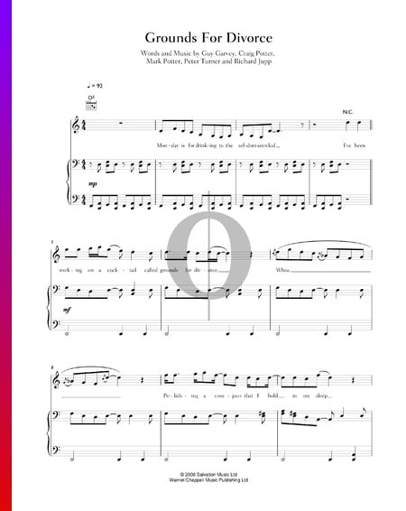 Grounds For Divorce Sheet Music