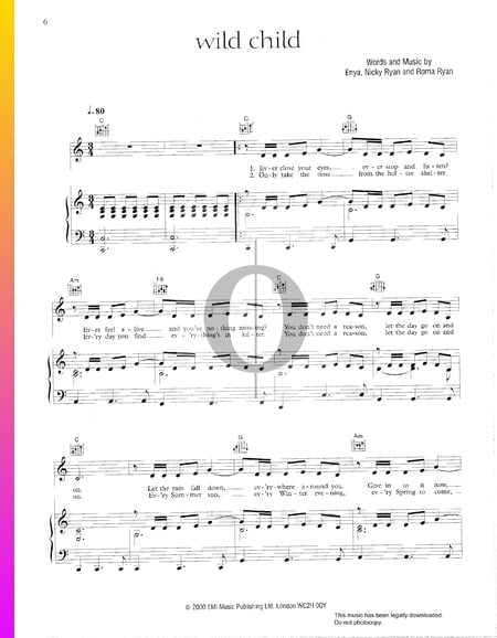 Wild Child Musik-Noten
