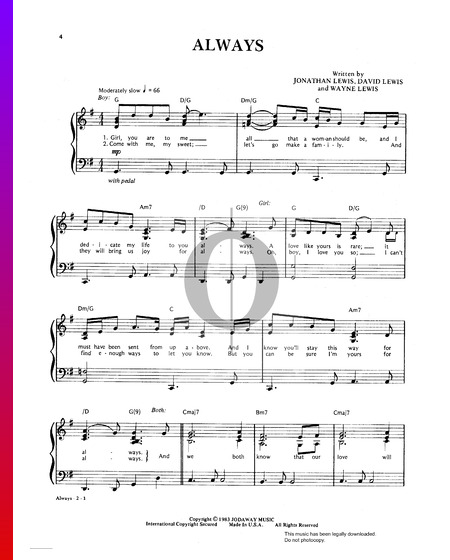 Always Sheet Music