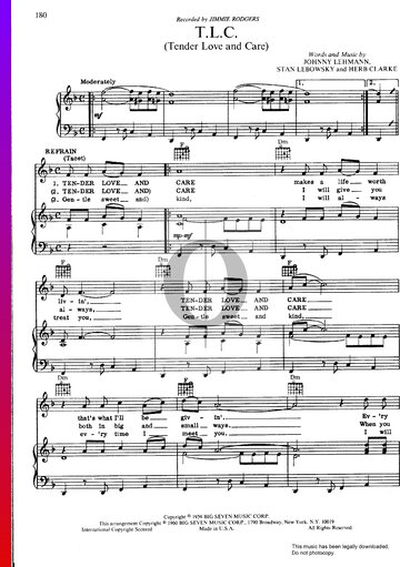 T.L.C. (Tender Love And Care) Partitura