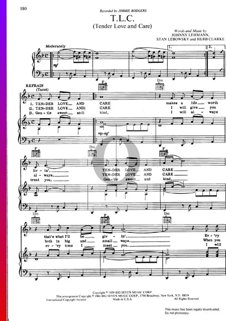 T.L.C. (Tender Love And Care) Sheet Music