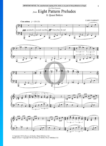 Eight Pattern Preludes: 8. Quasi Bolero Sheet Music