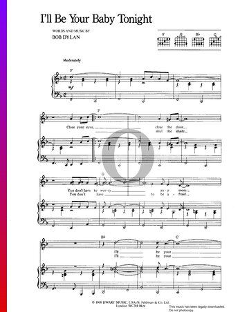 I'll Be Your Baby Tonight Sheet Music
