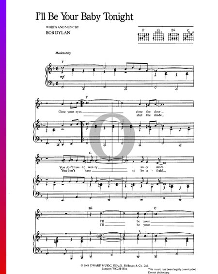 I'll Be Your Baby Tonight Sheet Music