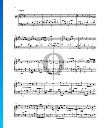 Fuga en fa sostenido mayor, BWV 883 Partitura
