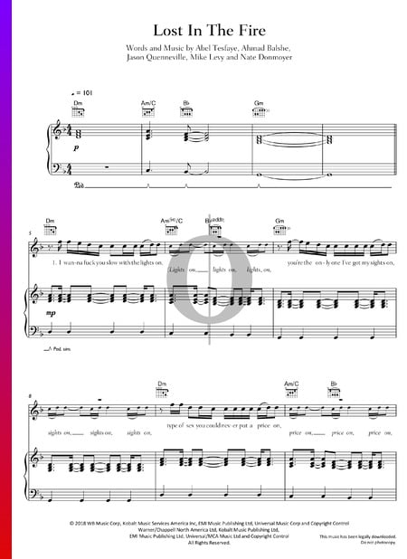 Lost In The Fire Musik-Noten