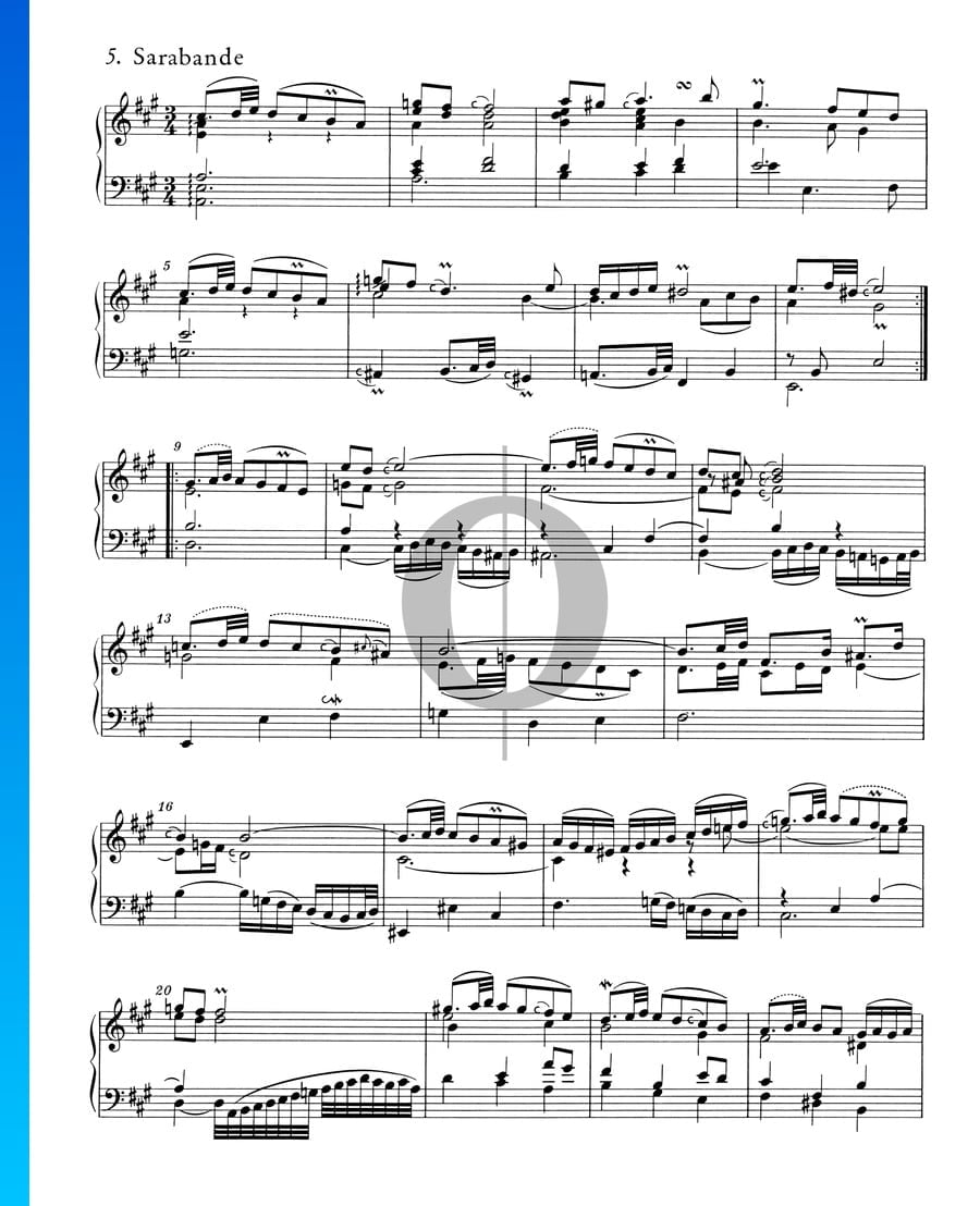 Suites Anglaises No. 1 en La Majeur, BWV 806: 5. Sarabande » Johann ...