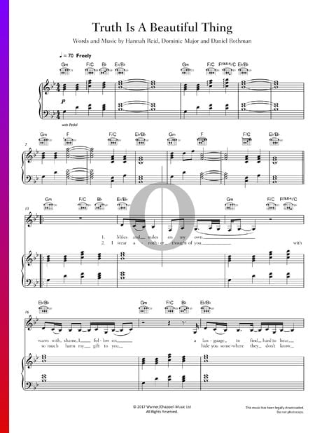 Truth Is A Beautiful Thing Musik-Noten
