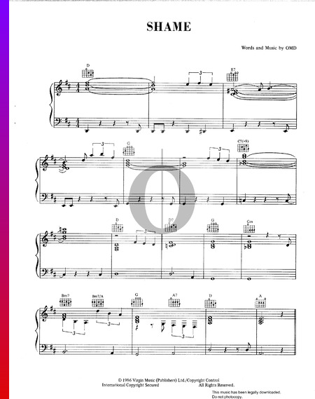 Shame Sheet Music