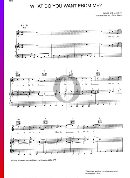 What Do You Want From Me? Sheet Music