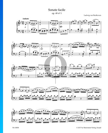Sonata fácil, Op. 49 n.º 1: 1. Andante Partitura