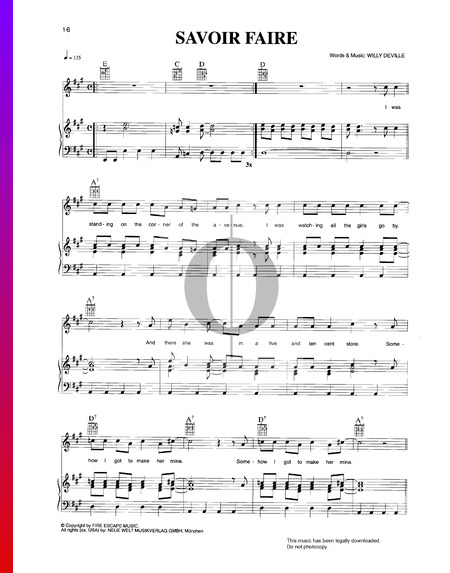 Savoir Faire Sheet Music
