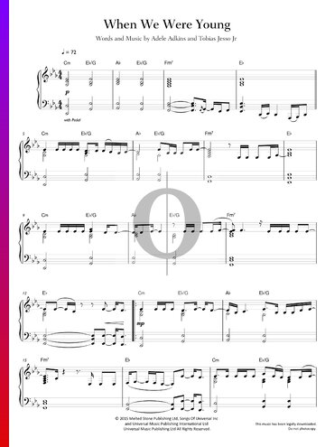 When We Were Young Partitura