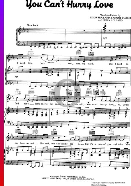 You Can't Hurry Love Musik-Noten