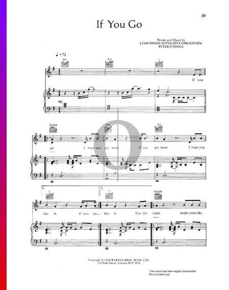 If You Go Musik-Noten